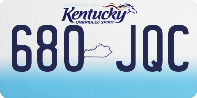 KY license plate 680JQC
