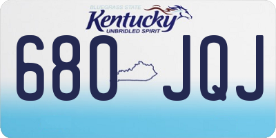 KY license plate 680JQJ