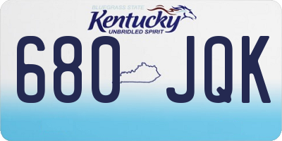 KY license plate 680JQK