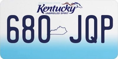 KY license plate 680JQP