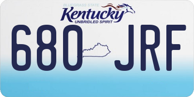 KY license plate 680JRF