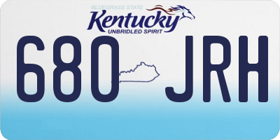 KY license plate 680JRH