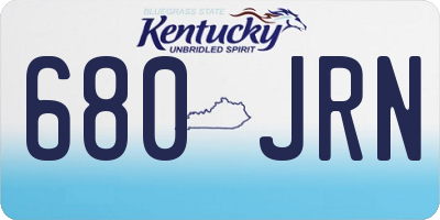 KY license plate 680JRN