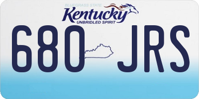 KY license plate 680JRS