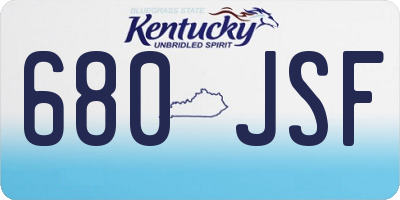 KY license plate 680JSF