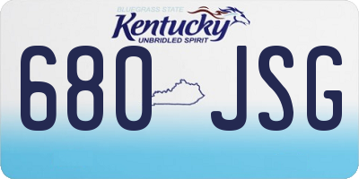 KY license plate 680JSG