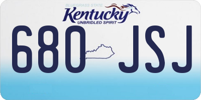 KY license plate 680JSJ