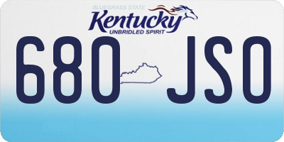 KY license plate 680JSO