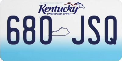 KY license plate 680JSQ