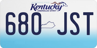 KY license plate 680JST