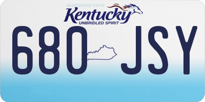KY license plate 680JSY