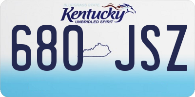 KY license plate 680JSZ