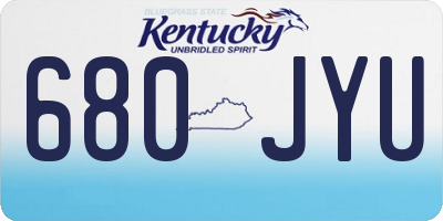 KY license plate 680JYU