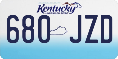 KY license plate 680JZD