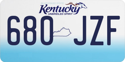 KY license plate 680JZF