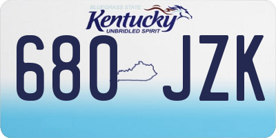 KY license plate 680JZK