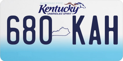 KY license plate 680KAH
