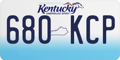 KY license plate 680KCP