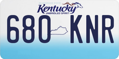 KY license plate 680KNR