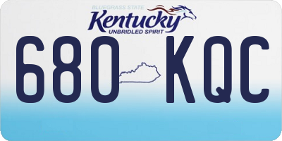 KY license plate 680KQC