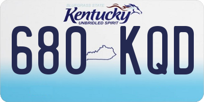KY license plate 680KQD