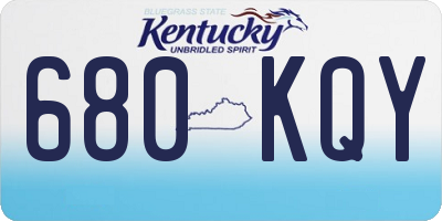 KY license plate 680KQY