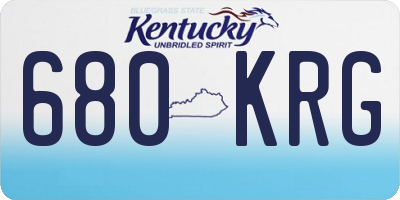 KY license plate 680KRG
