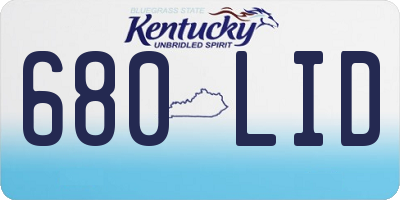 KY license plate 680LID