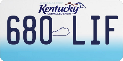 KY license plate 680LIF
