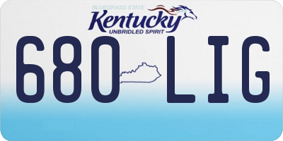 KY license plate 680LIG