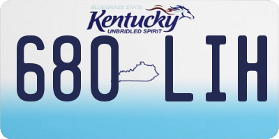 KY license plate 680LIH