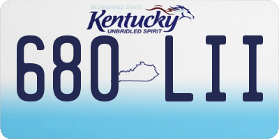 KY license plate 680LII