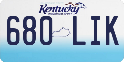 KY license plate 680LIK