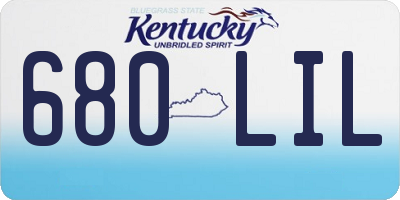 KY license plate 680LIL