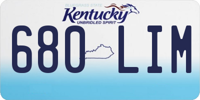 KY license plate 680LIM