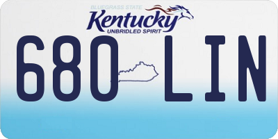 KY license plate 680LIN