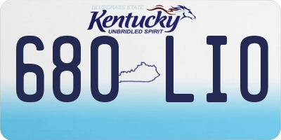 KY license plate 680LIO