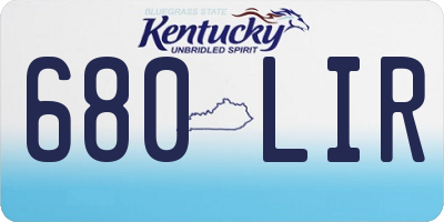 KY license plate 680LIR