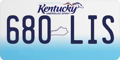 KY license plate 680LIS