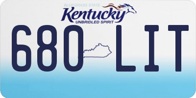 KY license plate 680LIT