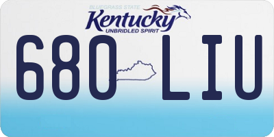 KY license plate 680LIU