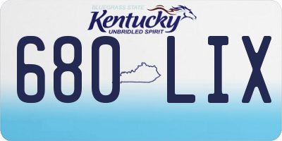 KY license plate 680LIX