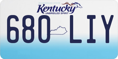 KY license plate 680LIY