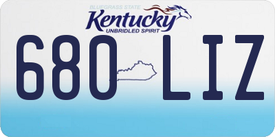 KY license plate 680LIZ