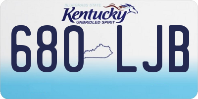 KY license plate 680LJB
