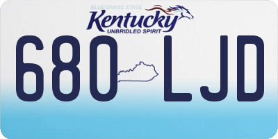 KY license plate 680LJD