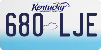 KY license plate 680LJE