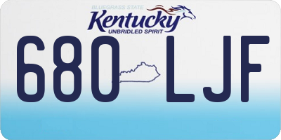 KY license plate 680LJF