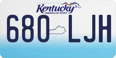 KY license plate 680LJH