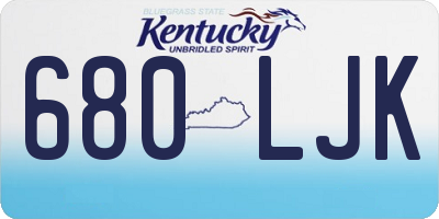 KY license plate 680LJK